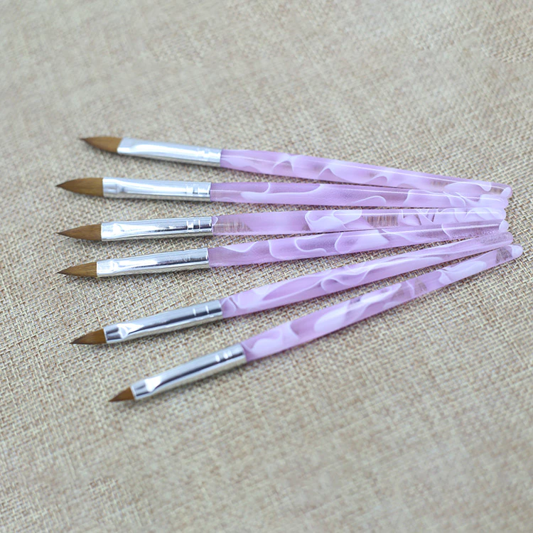 6pcs nail crystal pen and carved pen Crystal nail special pen brush