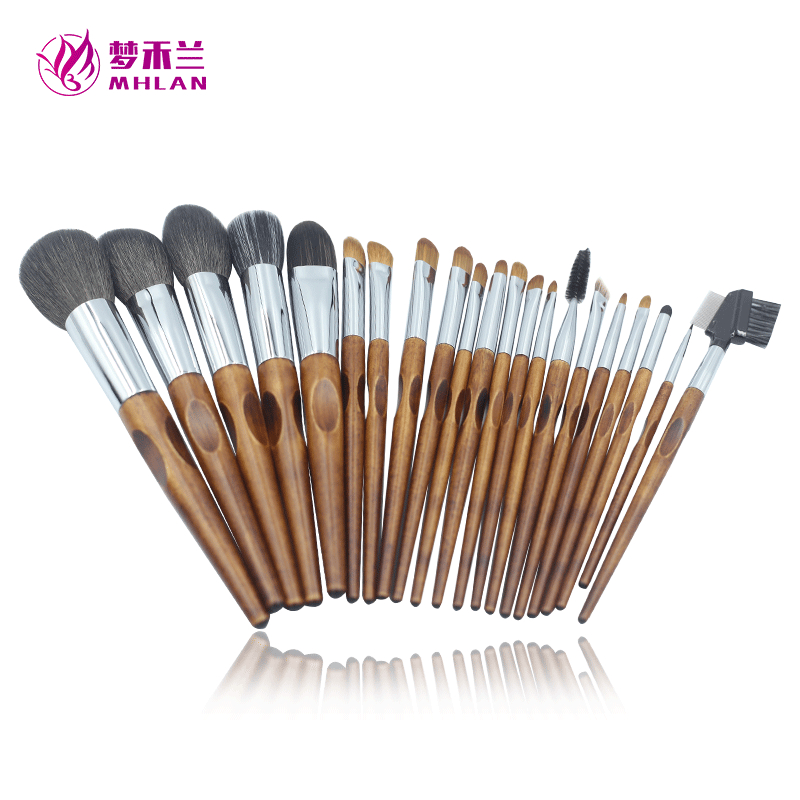 Factory customized 21 pcs wool makeup brush set with free bags