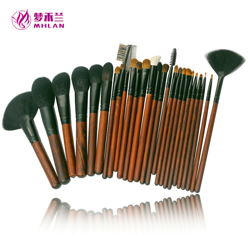 26 pcs animal hair professional makeup brush kit with bags