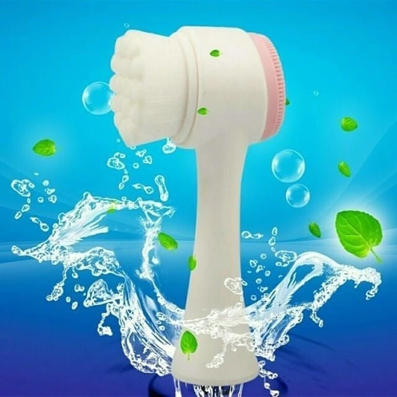 3D Dual Action Double Sided Facial Cleansing Brush with Massage Function