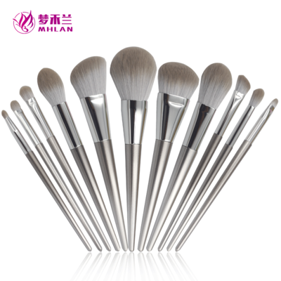 Plastic handle 11 pcs makeup brush set