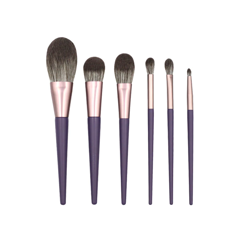 MHLAN 6 pcs Romantic Purple Makeup Brush Set