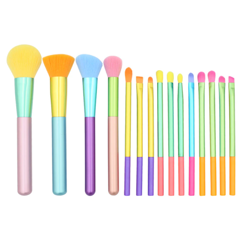 MHLAN Manufacture Colored Handle Cruelty Free Synthetic Hair Spectrum brushes