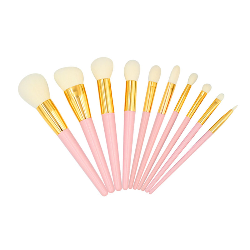 MHLAN multiple-function pink and gold makeup brushes