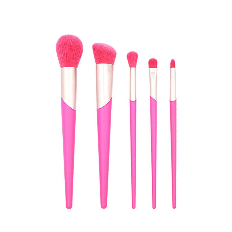 Wholesale rose red rubber handle good makeup brush set From China-MHLAN