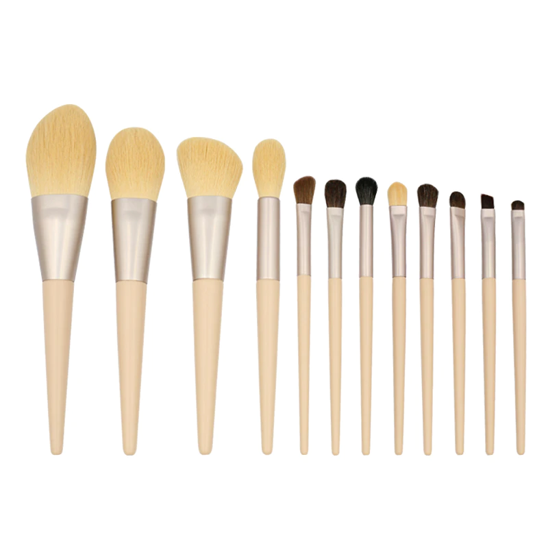Customized Special apricot color best makeup brush set From China