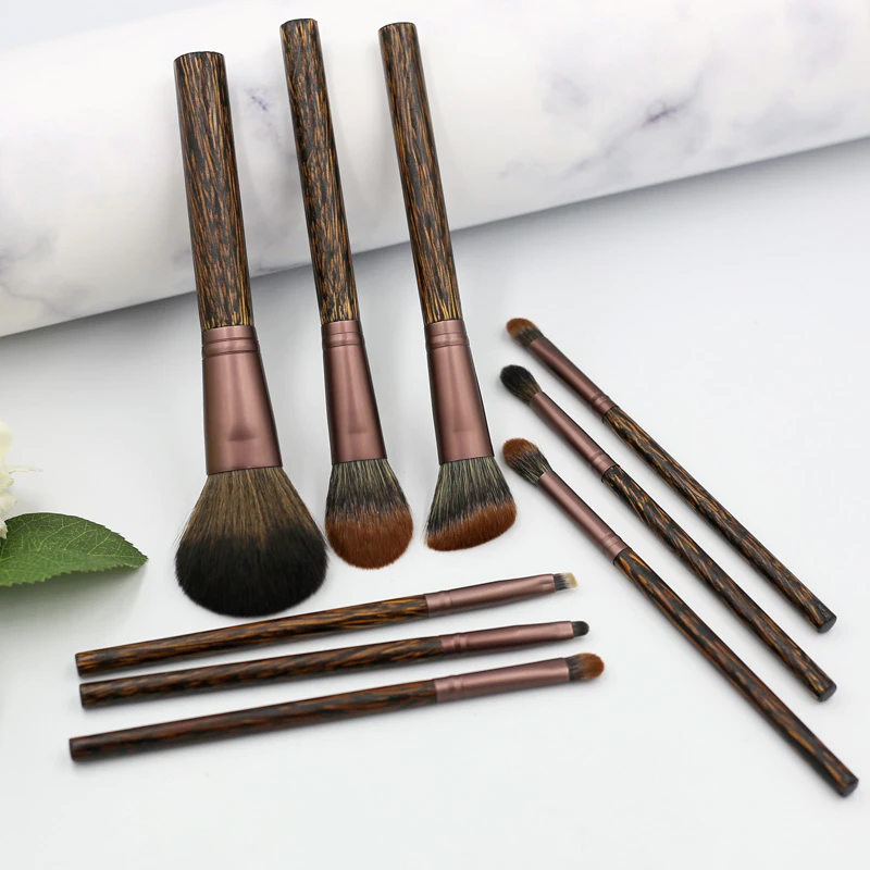 Fine quality travel precision lip brush 9 makeup brush set