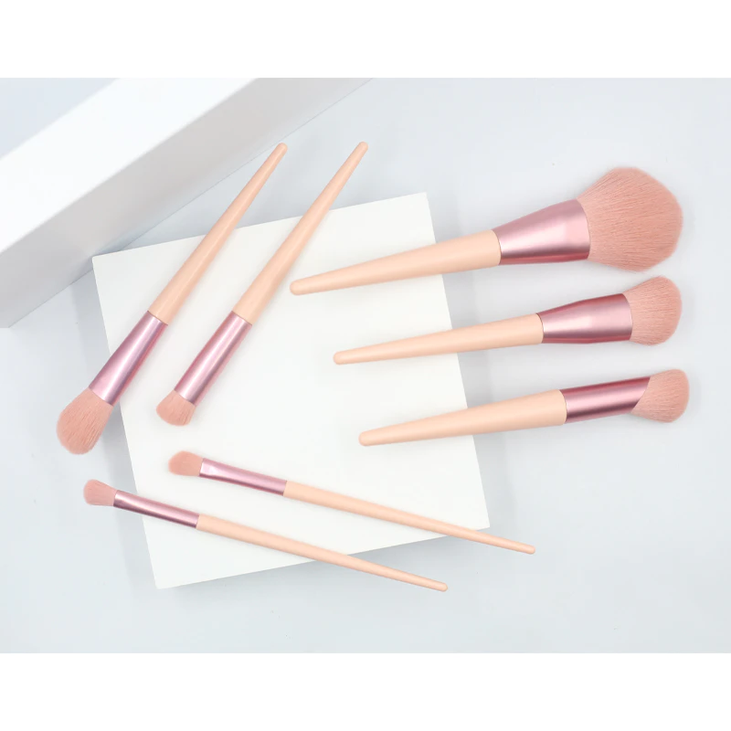 12 pcs pink vegan makeup brush set
