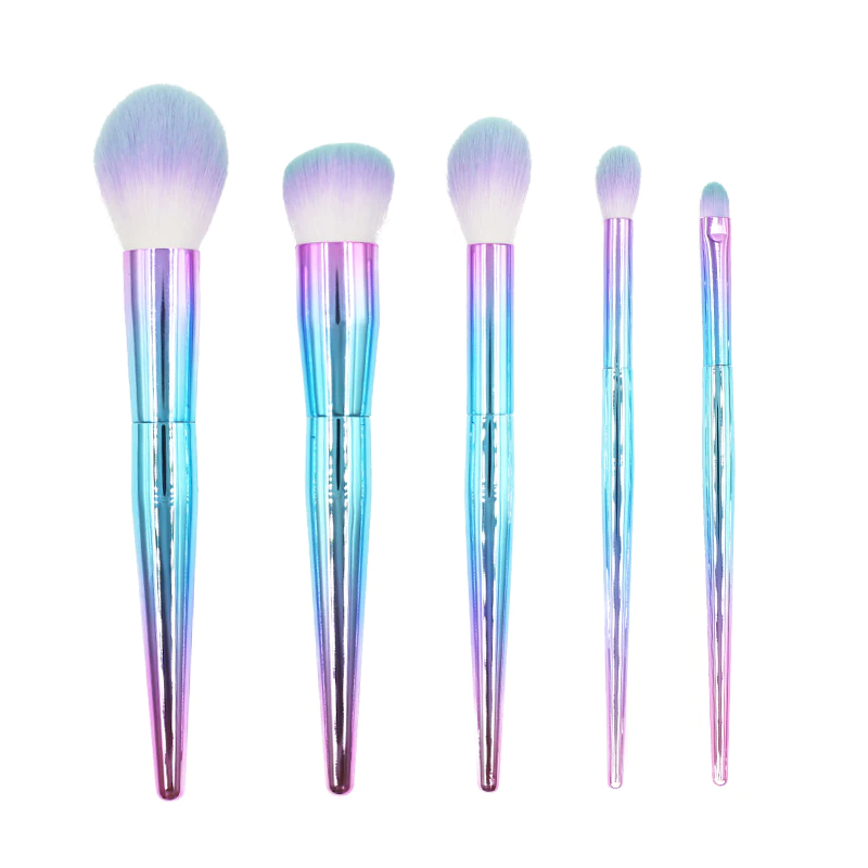 5 pcs shiny ombre makeup brush set