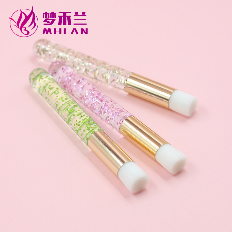 Recycle plastic handle colored concealer makeup brush