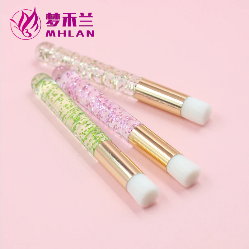 Recycle plastic handle colored concealer makeup brush
