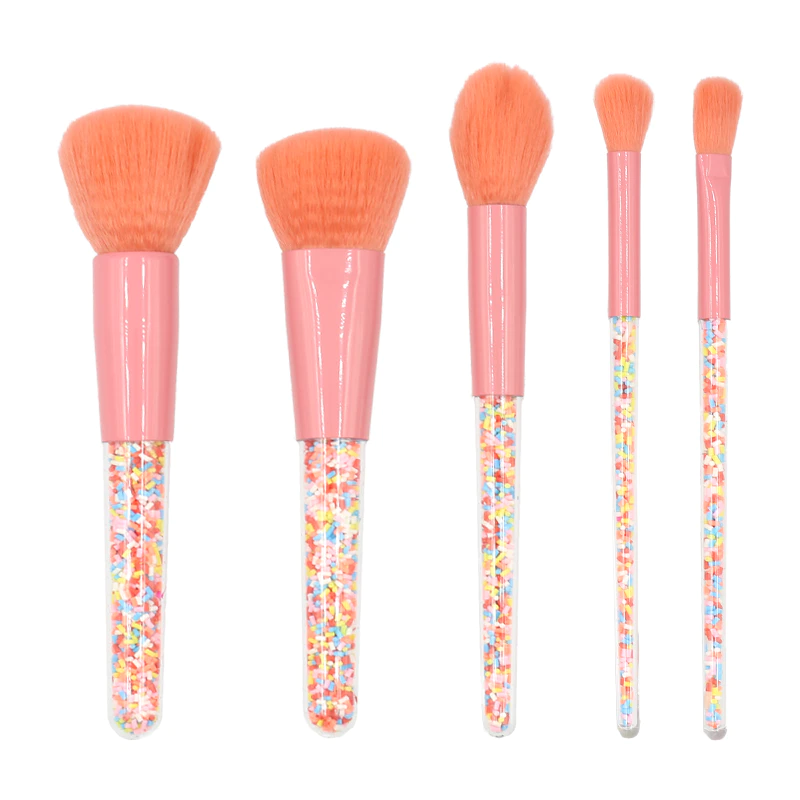 Best Quality rainbow color 5 makeup brush set Oem-MHLAN