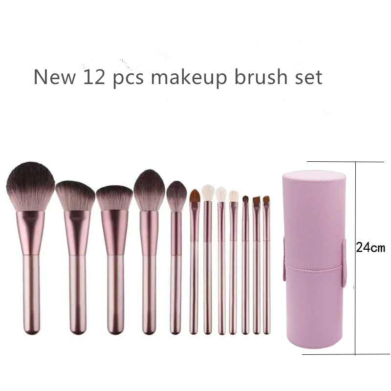 12 pcs purple color mini grape makeup brush set